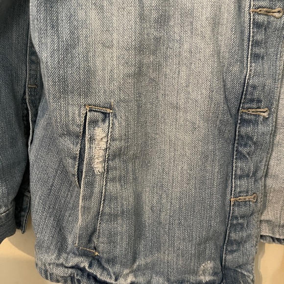 VTG Vanilla Star Distressed Denim Jacket Epaulettes Western - Picture 5 of 10